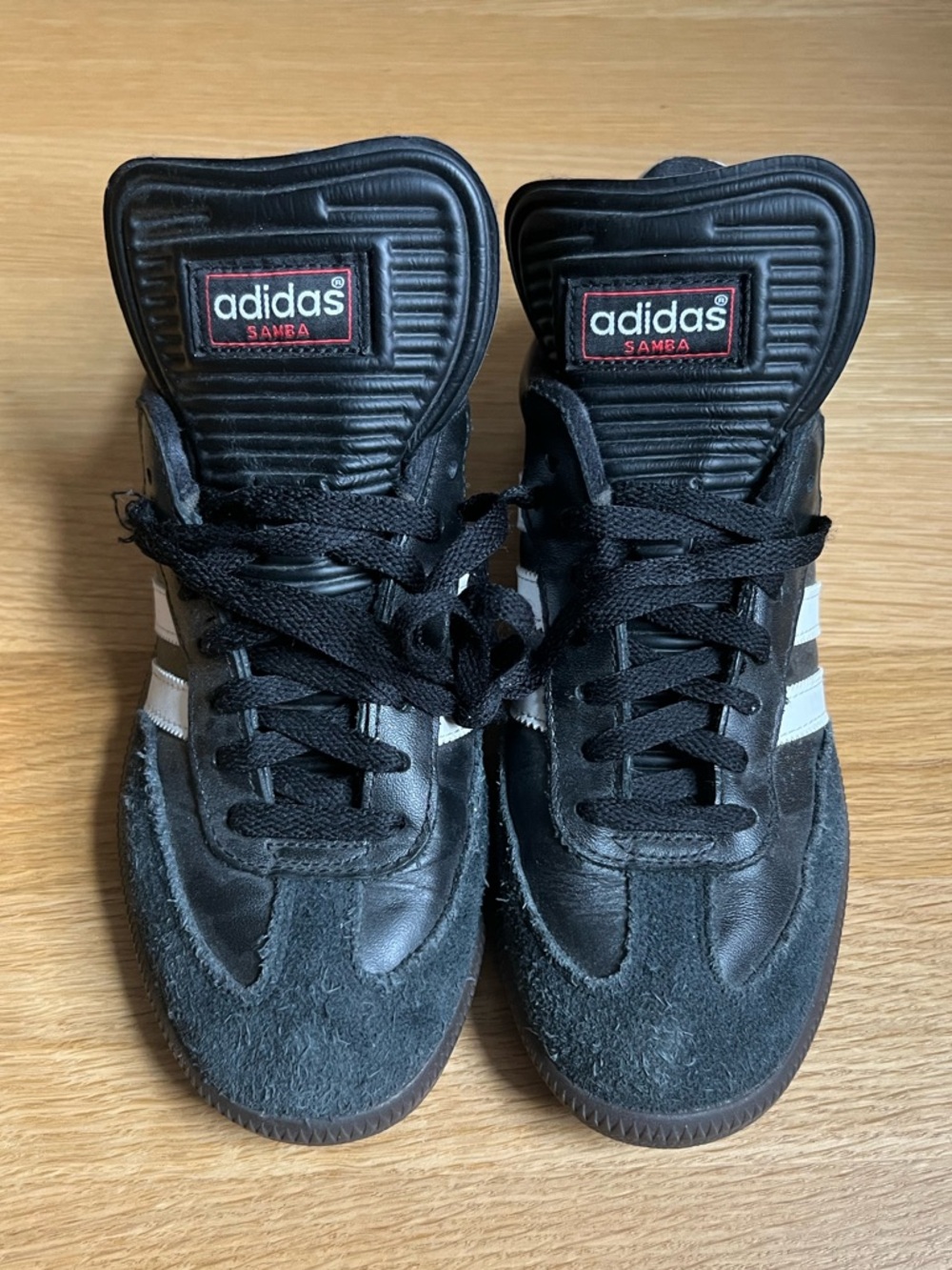 Adidas Samba Black Leather Sneakers White Stripes Classic Soccer Shoes Men’s 6.5